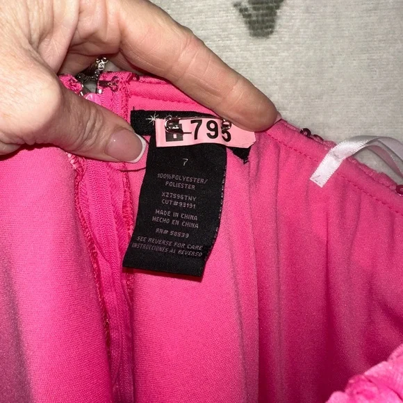 Strapless Pink Floral Dress - Picture 5 of 5